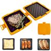 Generic Pressa per sandwich antiaderente, 16,5 x 16,5 cm, portatile, per cucinare rapidamente, costruzione compatta con distribuzione uniforme del calore, tostapane per colazione, snack, toasty, feste e