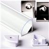AFTERTECH 1x 3metri 1616B 16x16mm PROFILO ALLUMINIO ANGOLARE BIANCO PER STRISCE STRIP LED BARRA RIGIDA 3MT + COPERTURA (1x 3metri 1616bianco clear)