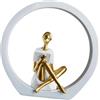 Colcolo Women Statue Girl Figurine soggiorno SOGGIORNO Lettore desktop Regalo da collezione Creativo Decorazione versatile Abstract Sculpture, Lettura Bianca