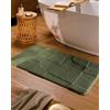 Wecon Home Tappeto da bagno Davie - Tinta unita alto-basso, lavabile 30°C, antiscivolo (70 x 120 cm, verde pino)