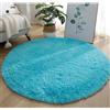 YSPZDQ Tappeto Rotondo in Peluche Morbido e Soffice, Antiscivolo e Lavabile, Tappeto/Tappeti Tondo per Camera da Letto, Soggiorno, Cameretta Bambini e Pavimento Interno(Blue-b,Ø 80cm)