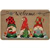 Mudder Zerbino natalizio con gnomo di benvenuto, tappetino decorativo con gnomo natalizio, antiscivolo e lavabile, in gomma, per interni ed esterni, 71 x 43 cm (stile classico)
