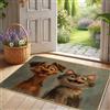 Generic Zerbino a forma di animale, design giocoso con cane e gatto, per interni ed esterni, divertente decorazione per la casa per tutte le stagioni, antiscivolo e facile da pulire, 63 x 43 cm