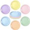 SietDESEO 60 piatti di carta color arcobaleno pastello, 17,8 cm, usa e getta, piatti da dessert, piatti da cena arcobaleno pastello per matrimoni, baby shower e forniture per feste di compleanno