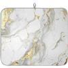 Mexpekil Tappetino scolapiatti con stampa in marmo bianco e oro, tappetino assorbente per scolapiatti da cucina, tappetino antiscivolo per scolapiatti tazze, padelle, 40,6 x 45,7 cm