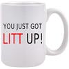 IKJHG You Just Got Litt Up Tazza da caffè Louis Litt Tazza adatta per fan di spettacoli televisivi, regali per amanti, regali di Natale con elefante bianco, per capo, colleghi, amici, bianco, 325 ml