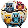 GDSHJKLW Piatto decorativo in porcellana inglese da 20,3 cm con supporto per presentazione, gufi su rami di albero, decorazione da parete in ceramica fatta a mano per casa e ufficio