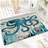 ANNKOOT Tappeto da Bagno in Microfibra, Tappetino da Bagno Antiscivolo,Fondali marini colorati d'epoca Scenic Blue Oce,Morbido, Facile da Pulire, Molto Assorbente per Bagno, Camera da letto, Interni 60x100 cm