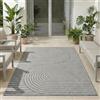 Carpetsale24 Tappeto da Esterno Grigio 160x230 cm, Resistente agli Agenti Atmosferici & UV, Ideale per Cucina, Balcone, Terrazza, Soggiorno e Sala da Pranzo, Design Boho Scandinavo