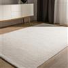 benuta Basic Tappeto cotone lavorato a mano Ron - Crema 140x200 cm - 100% cotone - Design: Uni, Minimalista, Natural Living - Facile cura per salotto e stanza