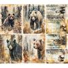 Craft Kreatively Carta di riso con orso, 21 x 26,5 cm (6 fogli) - Carta per decoupage, 6 disegni per collage, tecnica mista, creazione di biglietti e artigianato, decoupage CRAFT KREATIVELY
