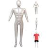 Jorzer Manichino gonfiabile Argento Manichino gonfiabile morbido in PVC a corpo intero con braccio uomo elegante per esposizione di abbigliamento, ART_SUPPLIES.