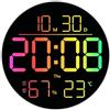 Baoblaze Orologio da parete digitale con luce notturna, display LED sospeso, sveglia con calendario e telecomando per soggiorno e dormitorio