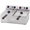 Ristoattrezzature Friggitrice Elettrica Doppia Vasca, Professionale in Acciaio Inox - 10+10 Litri, Capacità Olio 6+6 Litri