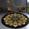 GZQIAWY 2021 Stile Etnico Barocco Mandala Tappeto Tavolino Camera Da Letto Ufficio Rotondo Mat Oro Diamante Velluto-Giallo dorato C 70 cm di diametro