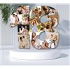 miguha Cornice for collage di foto di compleanno personalizzata con numeri da 1 a 99, regalo di decorazioni for anniversario, immagine numerata personalizzata, uomo donna