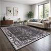 TT Home Tappeto Boho Vintage Soggiorno Pelo Corto Design Retro Antiscivolo Facile Manutenzione Moderno Sala Da Pranzo Ingresso Lavabile, Colore:Antracite, Dimensione:200x280 cm