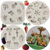 Sijiangmold Set di 3 stampi in silicone per frutta e verdura, ravanelli, pomodori, melanzane, cavoli, fondente, fragole, ananas, decorazione per torte, caramelle, argilla polimerica, cioccolato, pasta