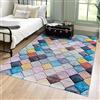 Mazovia Tappeto Salotto Moderno - Tapeto Stampato a Pelo Corto - Morbido Tappeto Camera da Letto - Antiscivolo Tapeto TOSCANA - Tappeto Salotto Motivo Geometrico - Multicolore 120x170cm