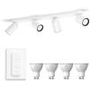 Philips Hue Philips myLiving Pongee Faretto da superficie Bianco 4 punti luce - Faretto da superficie Incl. Bianco GU10 & Dimmer - Bluetooth