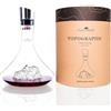 Alaskan MAKER Caraffa per decantare il vino, 1,8 l, borosilicato di alta qualità, soffiato artigianalmente con montagne in rilievo, tappo 3 in 1 (filtro, aeratore e beccuccio) (Grossglockner)