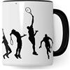 Pagma Druck Tazza evoluzione del tennis, regalo tennis, giocatore di tennis, immagine regalo, idea regalo per appassionati di tennis, partner di giocare, colleghi, tazza da caffè (bianco e nero)