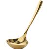 Tomotato Mestolo da Zuppa in Acciaio Inossidabile 304, 20,5cm Cucchiaio da Portata con Manico Lungo Dorato per Mescolare, Porzionare e Servire Zuppe, Salse, Pastelle