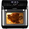 PremierTech Friggitrice Ad Aria Senza Olio, da 12 Litri, Extra Large, 10 Programmi, Display Digitale, Menù Touch, Timer 60, Accessori per Cucinare, Vassoi, Cestello Rotante, Senza BPA e PFOA, PT12LAF