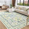 EIWAXU Tappeti floreali per soggiorno, graziosi tappeti per camerette dei bambini, tappetini vintage lavabili in lavatrice, morbidi tappeti antiscivolo 240x340cm/94x134in