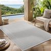Carpettex Tappeto da Esterno Grigio 140x200 cm, Ideale per Cucina, Balcone, Terrazza, Soggiorno e Sala da Pranzo, Design a tinta unita con bordo
