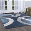 Ldiuttu Tappeto Salotto Grande 180 x 250 cm Tappeti Antiscivolo Soffice Tappeto per Camera da Letto pranzo Linee geometriche moderne blu grigio