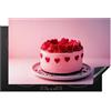 KitchenYeah© Cubre Vitrocerámica - Protector Vitroceramica Induccion 81x52 cm - Tapa Vitroceramica - Protector de Vitroceramica Pastel - Corazón - Rosa - Regalos San Valentin Hombre