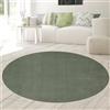 Teppich-Traum Tappeto Shaggy con pelo alto e lungo | OEKO-TEX | lavabile | in verde Dimensione 120 cm Rund