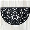 Casa Service FLODRESS Zerbino Gomma 45x75 cm Rettangolare per Ingresso, da Esterno, Stile Ferro Battuto, Decorato, Resistente, Antiscivolo, Drenante, Nero