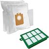 PakTrade SET - Filtro HEPA + 10 Sacchetti Per aspirapolvere Philips Performer Pro FC 9150 ... 9195, Jewel FC9062/1 FC9064/1 FC9066/1