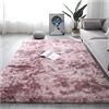 DAIHAN Tappeto per Soggiorno Shaggy A Pelo Lungo, Tappeto Peloso Soggiorno, Salotto Moderno Cameretta Tappeti Pelosi Camera da Letto Morbido Lunga Soffice, Morbido E Antiscivolo,Rosa2,120x160CM