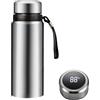 GJV Borraccia intelligente da 1.480 ml (50 oz), con display digitale della temperatura, infusore per tè e caffè, tazza termica LED a doppia parete, thermos con isolamento sottovuoto in acciaio