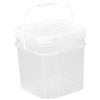 JISADER Secchio quadrato da 10 litri con maniglia e coperchio, facile da trasportare, contenitore multiuso per alimenti, per picnic all'aperto, costruzione, Trasparente