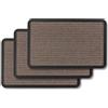 Astra Zerbino per esterni e interni - 50x80 cm Set da 3 Linee marroni - Zerbino antiscivolo - Tappeto cattura-sporco molto resistente - Zerbino per gradini