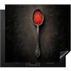 KitchenYeah© Copri Piano Induzione Cucina Coprifornelli Copertura | 60x52 cm - Protezione Cottura Tutto per la Cucina Nero - Cucchiaio - Caviale