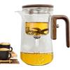 Generico Teiera In Per Tè Sfuso, Caraffa Con Filtro Trasparente Per Foglie Di Tè Con Acqua E Manico In Legno | Bollitore Più Ripido A Prova Di Fuoriuscite Per Appartamento, Posto Di Lavoro, Dormitorio, S