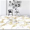 Rururug Tappeti del Salotto Antiscivolo Moda grigio e oro marmorizzato bianco Per Cameretta Sala Corridoio 80 x 160 cm (31'' x 63'')