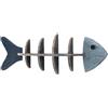 Ableholy Mensola da parete a forma di pesce blu invecchiato, in legno, resistente allo sbiadimento, fatta a mano, organizer galleggiante per libreria, mensola decorativa a lisca di pesce per studio (B)