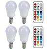 Fdit Lampadina LED RGB Che Cambia Colore, Lampada Telecomandata, Illuminazione Decorativa per la Casa, Confezione da 4 (RGB+bianco caldo 3000K E14)