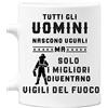 bubbleshirt Tazza Mug in ceramica vigili del fuoco - tutti gli uomini nascono uguali ma solo i migliori diventano vigili del fuoco - idea regalo compleanno 11oz