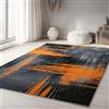Generico Tappeti Texture astratta nera grigia e arancione Tappeto Camera da Letto Tappeto Soggiorno Tappeti Antiscivolo Tappeto Salotto Moderno Morbidi Adatto per La Decorazione Domestica 120 x 180cm