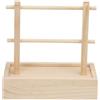Asixxsix Porta Rocchetto, Porta Filati Girevole in Legno a Doppio Strato Porta Filati per Uncinetto Portatile Antiscivolo Forniture per Uncinetto con Cassetto Portaoggetti Estraibile