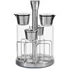 Pengo Oliera 4 pezzi in vetro borosilicato con tappi in acciaio inox con stand cp
