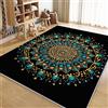 Generico Tappeto Salotto 140x200cm Mandala Colore Turchese Art Tappeto Soggiorno Pelo Corto Tappeti Lavabile, Tappeto Camera da Letto, Tappeti Antiscivolo per Interni e Esterni