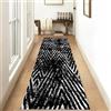 Siunwdiy Tappeto da Cucina,Tappeti Cucina Moderno Astratto tappeto cucina 2.20 metri nero Tappeto Passatoia Cucina Antiscivolo Lavabile Tappeto Corridoio lungo per Ingresso Cucina Soggiorno ,Nero,60x220cm